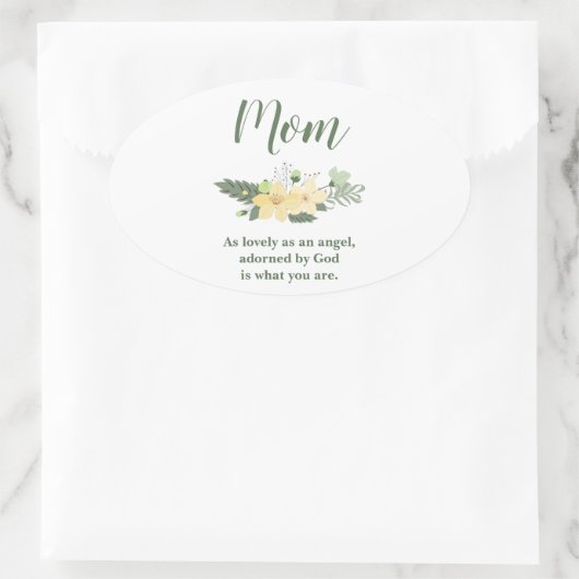 素敵なママと素敵な引用文 楕円形シール (バッグ)