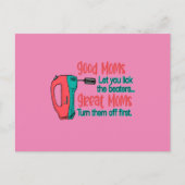 素敵なママはビーターをなめさせてくれる 偉大なママは向きを変える ポストカード (正面)