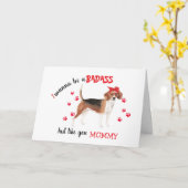 素敵なママへ 愛してるよ、ビーグル犬より カード (黄色い花)