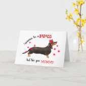 素敵なママへ 愛するダックスフンドより母の日おめでとう カード (黄色い花)