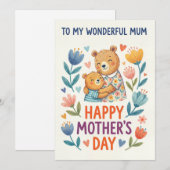 素敵なママへ - 母の日のクマのカード シーズンカード (正面/裏面)