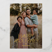 素敵なミックス FOIL ハッピーホリデー フォトカード 箔シーズンカード (正面)