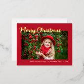 素敵なメリークリスマスグリーティングカード 箔シーズンポストカード (正面/裏面)