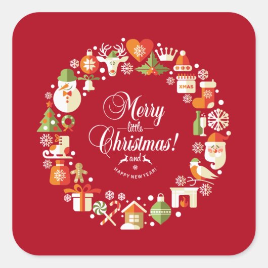 素敵なメリー小クリスマス |シール スクエアシール (正面)
