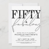 素敵なモダンな50歳の誕生日パーティー 招待状 (正面)