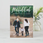 素敵なモダンカリグラフィー写真 幸せなハヌカ祭り シーズンカード (スタンド正面)