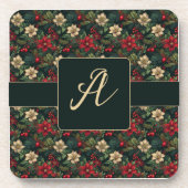 素敵なモノグラムのクリスマス シノワズリー フラワー コースター (正面)