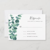 素敵なユーカリプタスウェディングRSVPカード 出欠カード (正面)