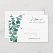 素敵なユーカリプタスウェディングRSVPカード 出欠カード (正面/裏面)