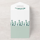 素敵なユーカリ幾何学模様のリース ウェディング オールインワン招待状 (外側)