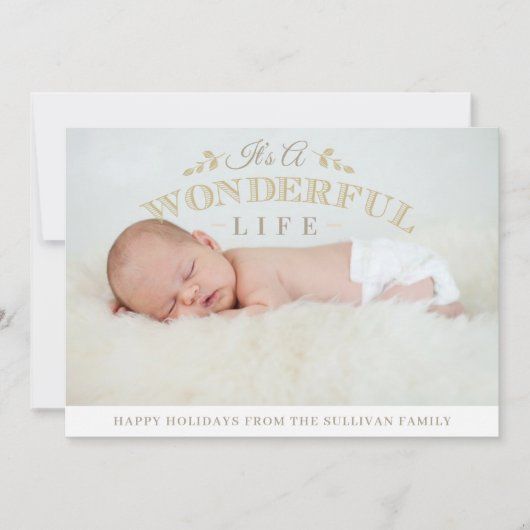 素敵なライフ引用文クリスマスベビー写真 シーズンカード (正面)