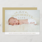 素敵なライフ引用文クリスマスベビー写真 シーズンカード (正面/裏面)