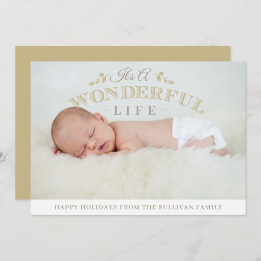 素敵なライフ引用文クリスマスベビー写真 シーズンカード (正面/裏面)