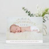 素敵なライフ引用文クリスマスベビー写真 シーズンカード (スタンド正面)