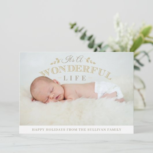 素敵なライフ引用文クリスマスベビー写真 シーズンカード (スタンド正面)