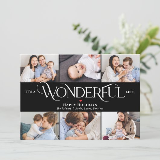 素敵なライフ EDIT可能なカラー ホリデー フォト カード (スタンド正面)