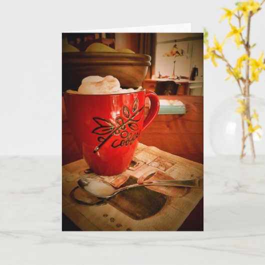 素敵なラテの種類の誕生日(カード) カード (黄色い花)