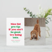 素敵なリストおもしろいかわいい赤い写真クリスマス シーズンカード (スタンド正面)