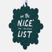 素敵なリストおもしろいかわいい1つの写真グリーンクリスマス オーナメントカード (左)