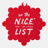 素敵なリストおもしろいかわいい1枚の写真赤メリークリスマス オーナメントカード (正面)