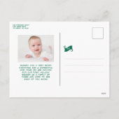 素敵なリストかわいいベビーの初めてのクリスマス緑 シーズンポストカード (裏面)