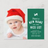 素敵なリストかわいいベビーの初めてのクリスマス緑 シーズンポストカード (正面)