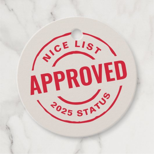 素敵なリストが可愛いおもしろいクリスマスを承認 フェイバータグ (正面)