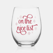 素敵なリストのクリスマスに ステムなしワイングラス (正面)