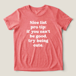 素敵なリストのプロの先端おもしろいかわいいホワイトタイプのクリスマス トライブレンドTシャツ