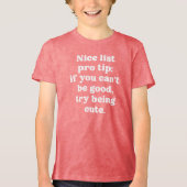 素敵なリストのプロの先端おもしろいかわいいホワイトタイプのクリスマス トライブレンドＴシャツ (正面)