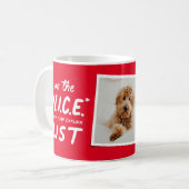 素敵なリストの赤いおもしろい休日の写真に コーヒーマグカップ (正面左)