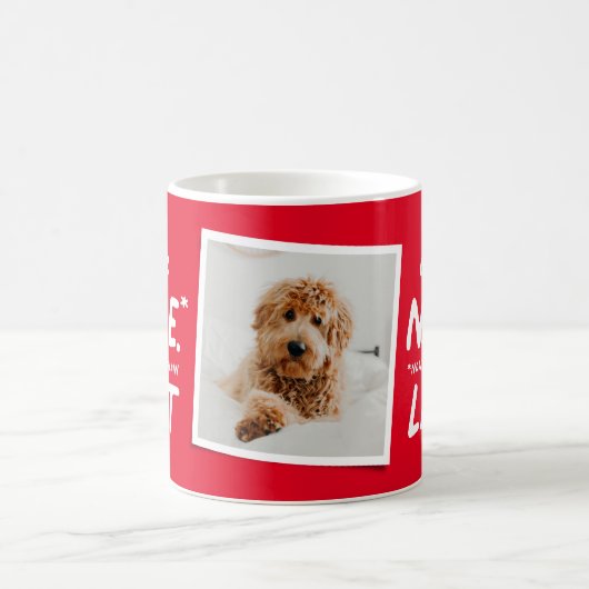 素敵なリストの赤いおもしろい休日の写真に コーヒーマグカップ (中央)