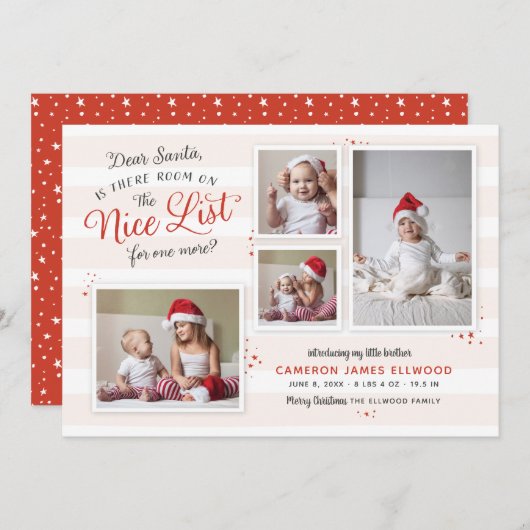 素敵なリストの部屋クリスマス誕生のお知らせ シーズンカード (正面/裏面)