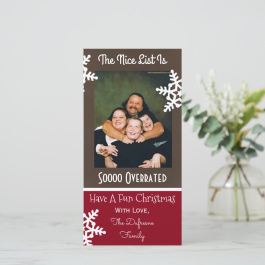 「素敵なリストは過大評価されている」クリスマス シーズンカード (スタンド正面)