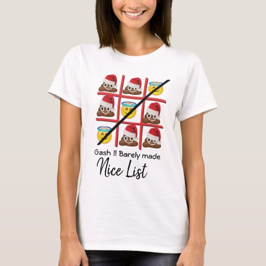 素敵なリストクリスマスウンチ絵文字グラフィックおもしろいス Tシャツ (正面)