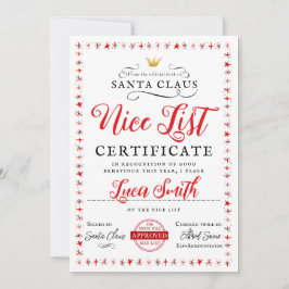素敵なリストクリスマス証明書カード 招待状