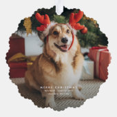 素敵なリストプロ先端かわいいペットおもしろいの写真クリスマス オーナメントカード (裏面)