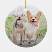 素敵なリストプロ先端かわいいペットおもしろいの写真クリスマス セラミックオーナメント (裏面)