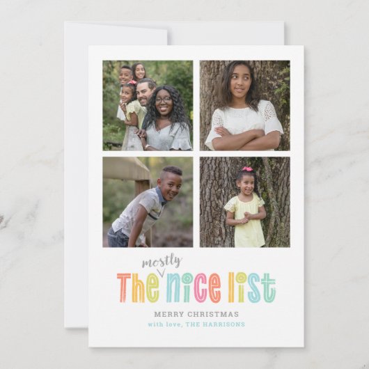 素敵なリスト複数の写真のクリスマス シーズンカード (正面)