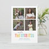 素敵なリスト複数の写真のクリスマス シーズンカード (スタンド正面)