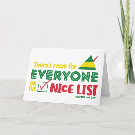 素敵なリスト・クリスマスの皆のための部屋 カード (正面)