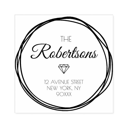 素敵なリースとスクリプトアドレス ラバースタンプ (インプリント)