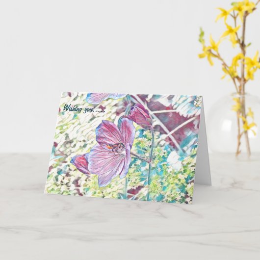 素敵なリーフ絵を描タービーの誕生日カード カード (黄色い花)