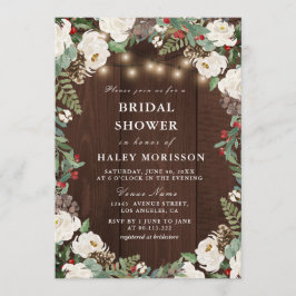 素敵なルーラルな冬のブライダルシャワー招待状 招待状