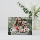 素敵なレタリングは日付写真を変更 ポストカード (スタンド正面)