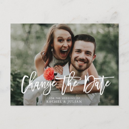 素敵なレタリングは日付写真を変更 ポストカード (正面)