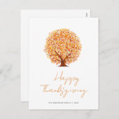 素敵なレタリングハッピー感謝祭ホリデーカード シーズンポストカード (正面/裏面)