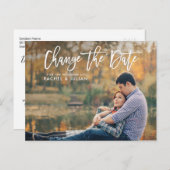 素敵なレタリングロマンチックな写真の日付を変更 ポストカード (正面/裏面)