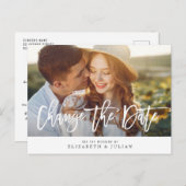 素敵なレタリング写真の日付カードを変更 ポストカード (正面/裏面)