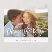 素敵なレタリング写真の日付カードを変更 ポストカード (正面)